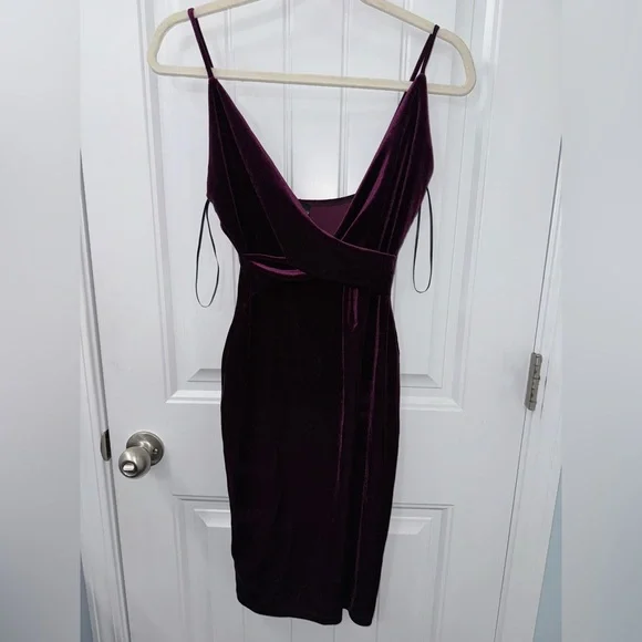 windsor purple velvet dress Windsor dark purple velvet midi dress size small